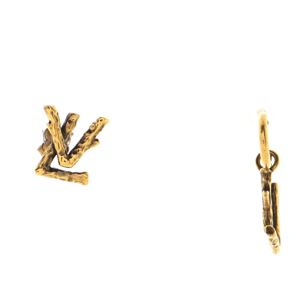 Louis Vuitton LV Twig Earrings Gold in Metal with Vintage Finish Gold-tone  - US