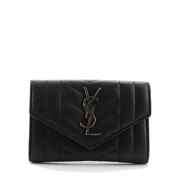 Saint Laurent Classic Monogram Card Case Mixed Matelasse Leather