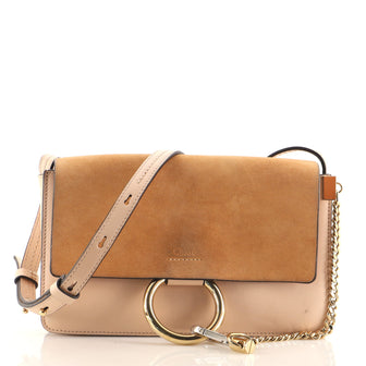 Chloe Faye Shoulder Bag Leather and Suede Small