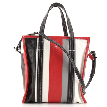 Balenciaga Bazar Convertible Tote Striped Leather Small