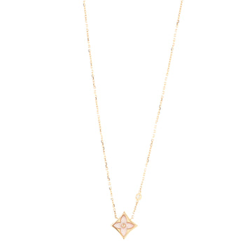 Louis Vuitton Color Blossom BB Star Pendant Necklace 18K Rose Gold with Diamond and Mother of Pearl