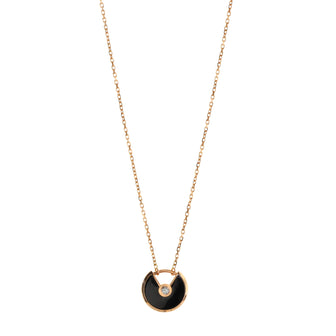 Cartier Amulette de Cartier Pendant Necklace 18K Pink Gold with Onyx and Diamond XS