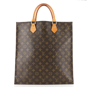 Louis Vuitton Sac Plat Handbag Monogram Canvas GM
