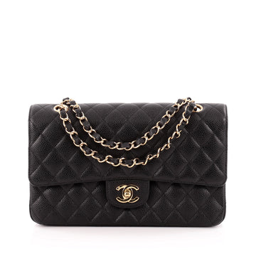 Chanel Classic Double Flap Bag Quilted Caviar Medium
