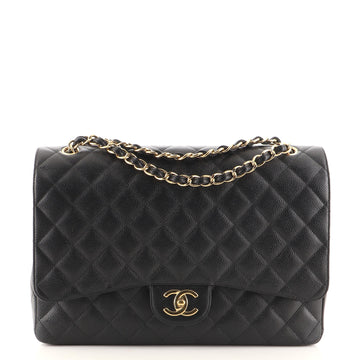Chanel Classic Double Flap Bag Quilted Caviar Maxi