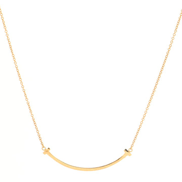 Tiffany & Co. T Smile Pendant Necklace 18K Rose Gold Small