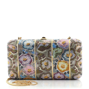 Judith Leiber Floral Minaudiere Crystal Medium