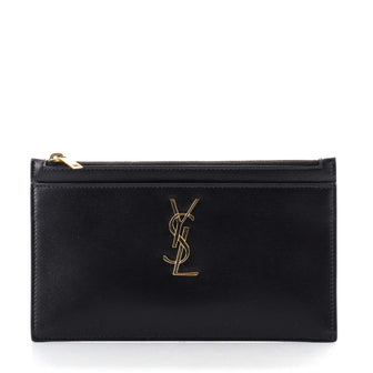 Saint Laurent Classic Monogram Zip Bill Pouch Leather Medium