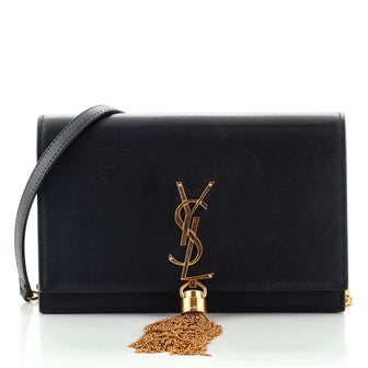 Saint Laurent Classic Monogram Tassel Crossbody Bag Leather Small