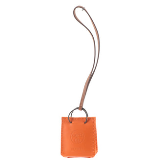 Hermès Orange Lambskin Shopping Bag Charm