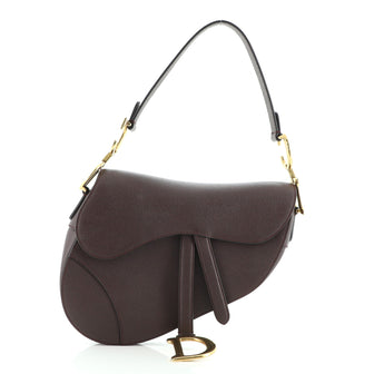Christian Dior Saddle Handbag Leather Medium
