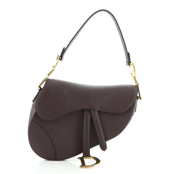 Christian Dior Saddle Handbag Leather Medium
