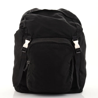 Prada Double Buckle Backpack Tessuto Small