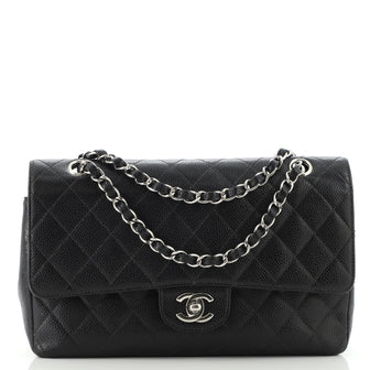 Chanel Classic Double Flap Bag Quilted Caviar Medium