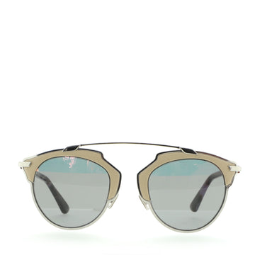 Christian Dior So Real Aviator Sunglasses Tortoise Acetate and Metal with Leather