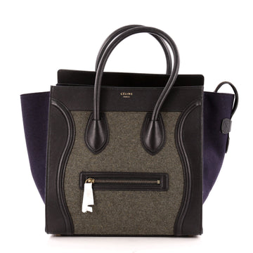 Celine Tricolor Luggage Handbag Felt Mini