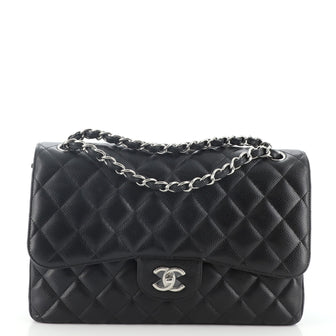 Chanel Classic Double Flap Bag Quilted Caviar Jumbo