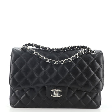 Chanel Classic Double Flap Bag Quilted Caviar Jumbo