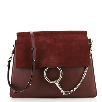 Chloe Faye Shoulder Bag Leather and Suede Medium