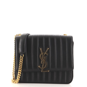 Saint Laurent Vicky Crossbody Bag Vertical Quilted Leather Large