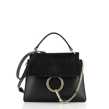 Chloe Faye Top Handle Bag Leather and Suede Small