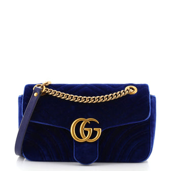 Gucci GG Marmont Flap Bag Matelasse Velvet Small
