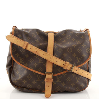 Louis Vuitton Saumur Handbag Monogram Canvas 35