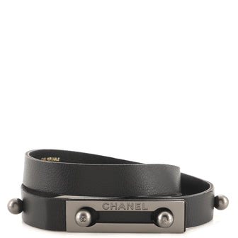 Chanel Plaque Buckle Belt Leather Thin