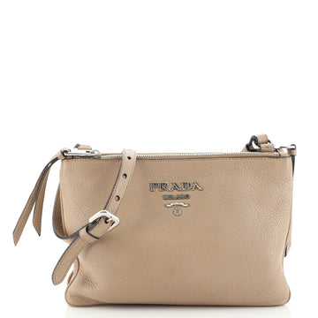 Prada Double Zip Crossbody Bag Vitello Phenix Small