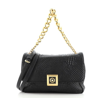 Versace New Icon Flap Bag Barocco Leather Medium