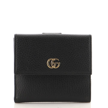 Gucci GG Marmont French Flap Wallet Leather Compact