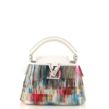 Louis Vuitton Capucines Bag Metallic Fringe with Leather Mini