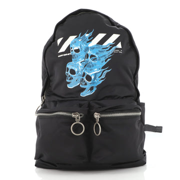 Off White Zip Around Backpack Printed Nylon Large