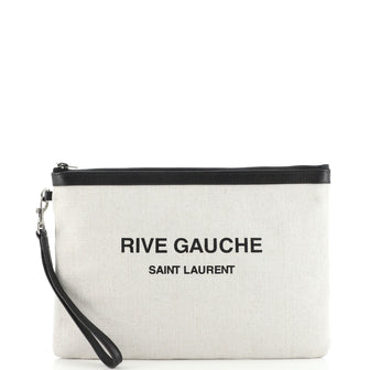 Saint Laurent Rive Gauche Pouch Camo Canvas Medium