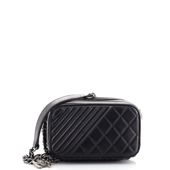 Chanel Coco Boy Camera Bag Quilted Leather Mini