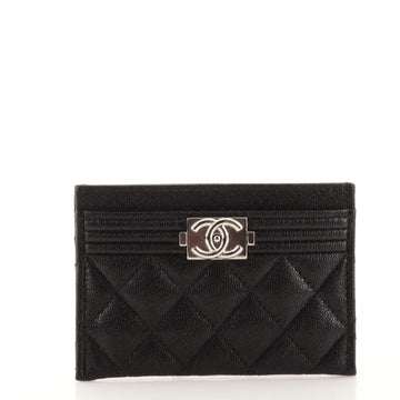 Chanel Boy Card Holder Quilted Caviar