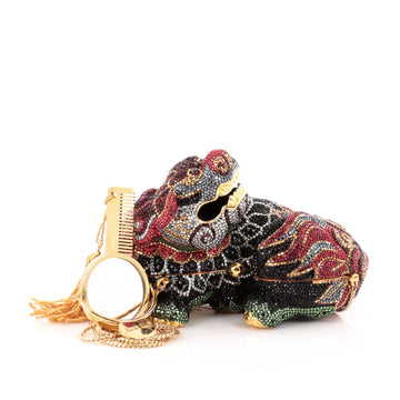 Judith Leiber Foo Dog Minaudiere Crystal Small