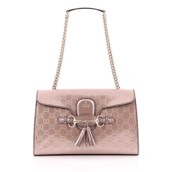 Gucci Emily Chain Strap Flap Bag Guccissima Patent Medium