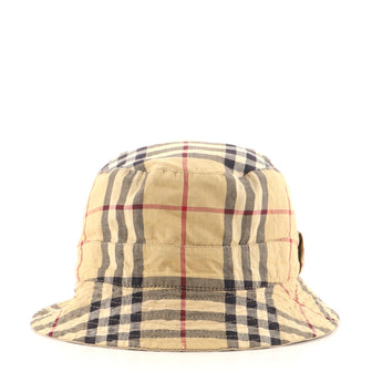 Burberry Bucket Hat Vintage Check Canvas Brown 1281851