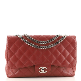 Chanel Bijoux Chain Flap Bag Quilted Caviar Jumbo