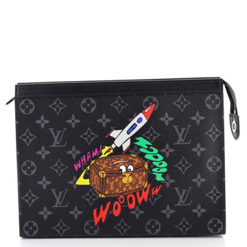 Louis Vuitton Pochette Voyage Comic Trunk Monogram Eclipse Canvas MM