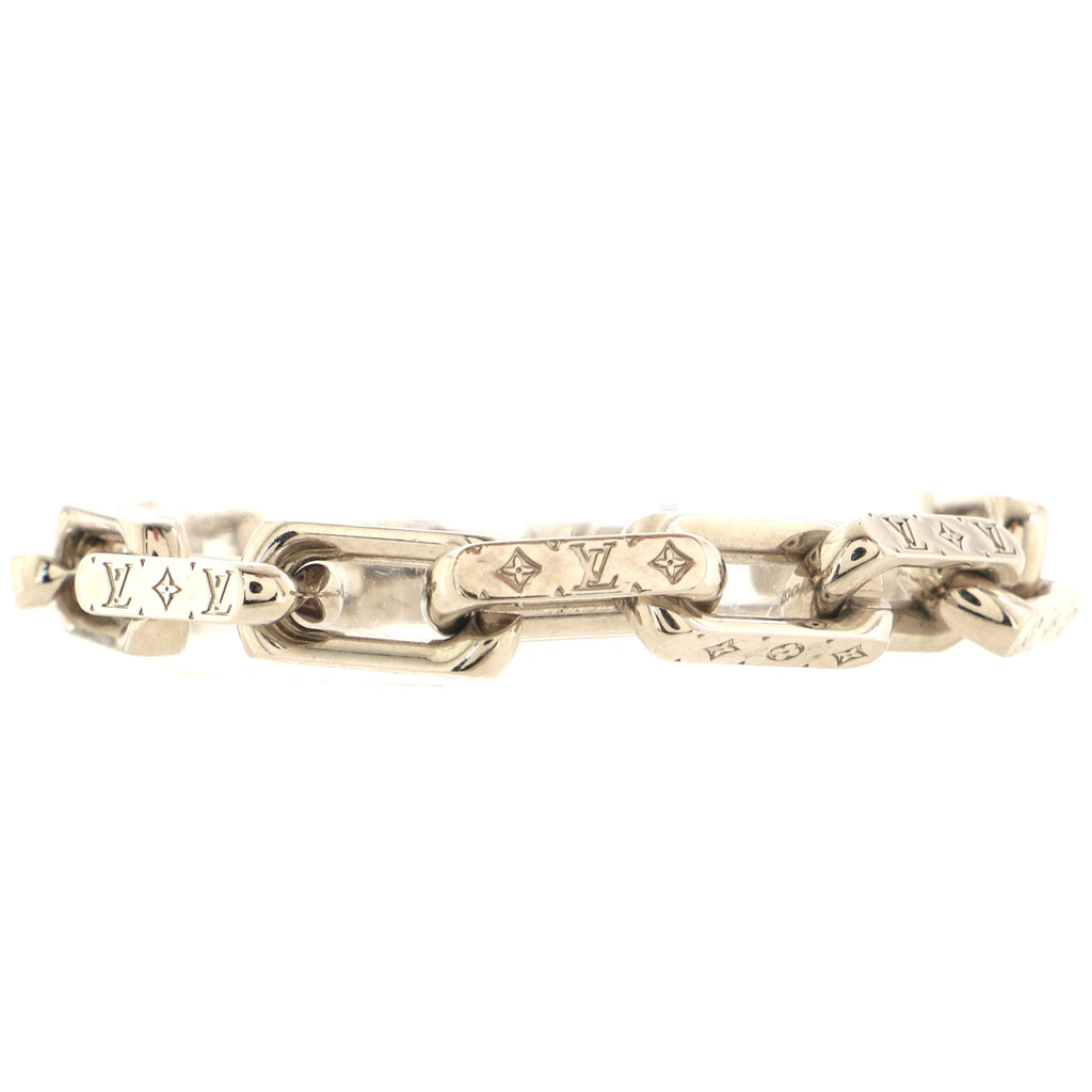 louis vuitton Monogram Chain Bracelet silver Silvery Metal ref