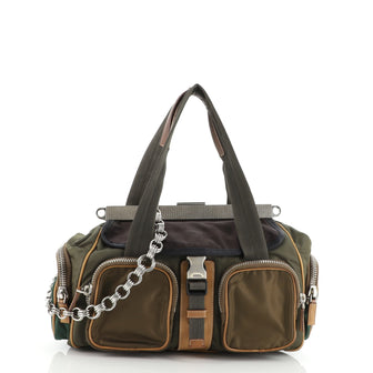Prada Active Top Frame Shoulder Bag Tessuto Medium