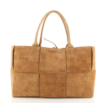 Bottega Veneta Arco Tote Maxi Intrecciato Suede Medium