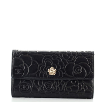 Chanel Camellia Flap Organizer Wallet Camellia Lambskin