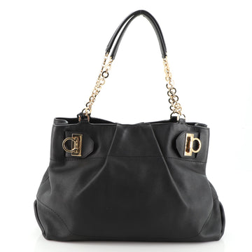 Salvatore Ferragamo W Chain Tote Leather Large