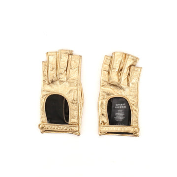 Gucci Donna Fingerless Gloves Metallic Leather Short