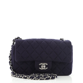 Chanel Classic Single Flap Bag Quilted Jersey Mini