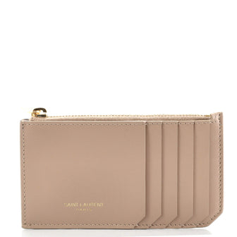 Saint Laurent Fragment Zip Card Holder Leather
