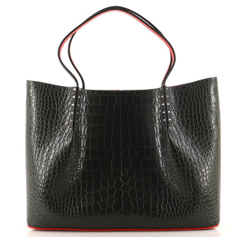 Christian Louboutin Cabarock Tote Crocodile Embossed Leather Large
